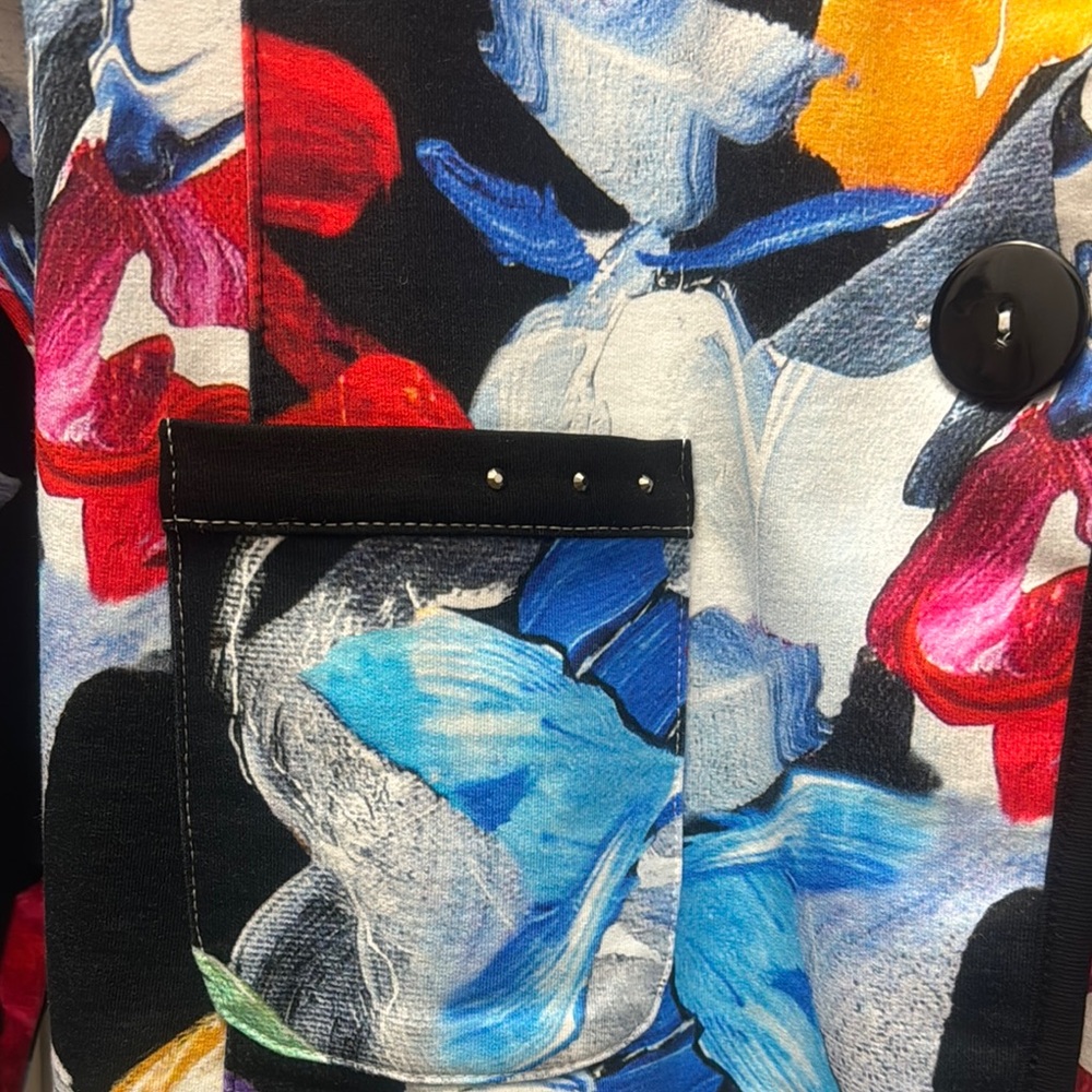 Colorful Abstract Women's Blazer Size XL - Picture 7 of 8
